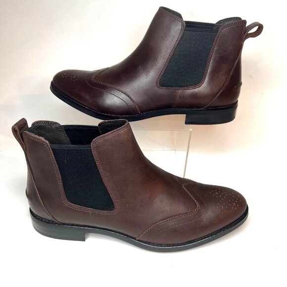 Sperry Women Leather Ankle Boots Brown Chelsea Boots Size 10 - Picture 1 of 9